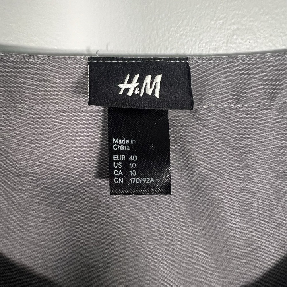 H&M Oversized Tunic Womens Size 10 Gray Lagenlook Cozy Pockets Boxy Indie EUC - Picture 5 of 6